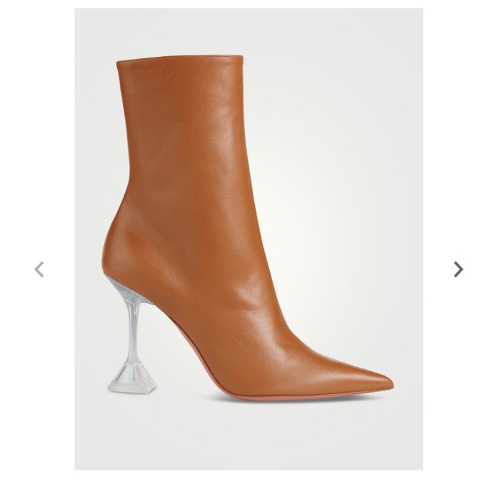 Amina Muaddi Giorgia Leather Ankle Boots
